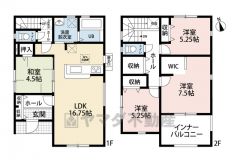 4LDK。ウォークインクローゼット付き。 各部屋収納スペース付き。 広々インナーバルコニー＾＾