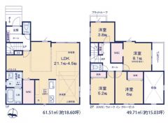 1・2階それぞれにWIC付き。収納充実の間取りです＾＾