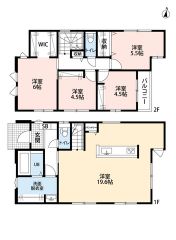 全室収納付き4LDK.。リビング階段・アイランドキッチン仕様なので開放感とつながりを感じられる空間に。