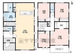 オールフローリング4LDK。南向きで広々とした約20.3帖のLDKにはリビング収納・パントリー付き。全居室収納付き＾＾南面バルコニーで陽当たり良好＾＾ 