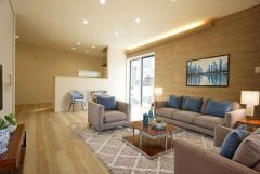 大きな掃き出し窓のあるリビングは、陽光あふれる明るい空間です。ゆったりと寛げる憩いの場となりそうです。CGによるイメージ画像。