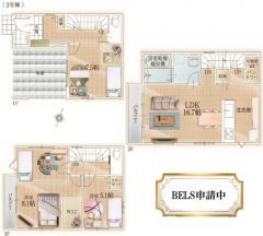 1階は車庫含む1部屋、2階はリビング、3階にはゆったりの3部屋あるので、ゆとりの暮らしが実現。WIC2ヶ所、パントリー、玄関収納等、収納箇所豊富＾＾