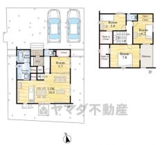 4LDK。リビング収納＆シューズクローク＆洗面室収納＆2階2洋室にウォークインクローゼットなど収納充実の間取り＾＾