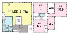 リビングは21帖以上の開放感あふれる空間です。2階は洋室が4部屋あるので、お子様が大きくなっても安心ですね＾＾