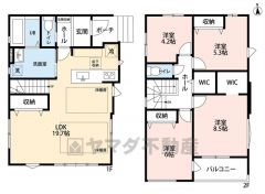 4LDK。リビング収納＆WICなど収納充実の間取り＾＾