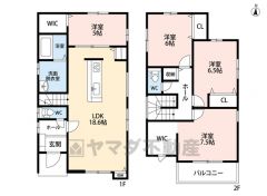 リビング18.6帖。オールフローリング。パントリー・WIC付＾＾