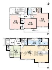 和室含む4LDK。吹抜け＾＾洗面室広々＾＾ハンガーパイプや可動棚収納、室内物干し付き＾＾主寝室約8帖。テレワークスペースとウォークインクローゼット付き＾＾南面バルコニーで陽当たり良好＾＾