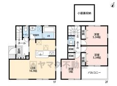 お掃除しやすいオールフローリング。小屋裏収納付き＾＾