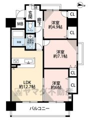 R8年1月リフォーム完了。キッチン・浴室・トイレ・洗面台新品交換、クロス張替え、フロアタイル貼りなど＾＾ オールフローリング3LDK。南東面バルコニーで日当たり良好＾＾