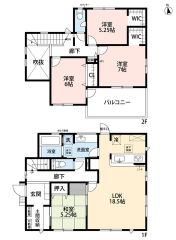 リビングは18帖の開放感あふれる空間です。2階は洋室が3部屋あるので、お子様が大きくなっても安心ですね＾＾