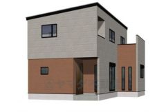 ライトグレーと赤みのあるブラウンをブロックごとに大胆に張り分けた、明るく軽快な印象です。立体的でメリハリのあるフォルムが特徴＾＾ 