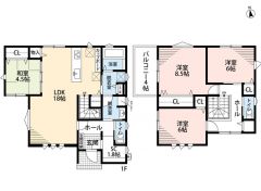 4LDK＾＾お庭付。LDK18帖＾＾リビング横には和室有＾＾