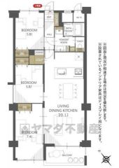 3LDK。LDKは広々20.1帖＾＾居室もゆとりのある5.8帖以上＾＾キッチン横にパントリーあり＾＾