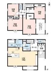 4LDK＾＾LDK18帖＾＾全居室収納有＾＾ リビングダイニングを分けやすいヨコ型LDK＾＾