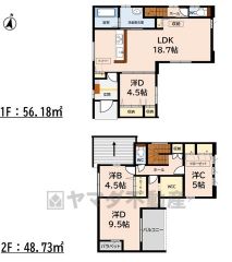 LDK18帖以上＾＾WIC、パントリー完備＾＾収納充実な間取り＾＾
