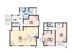 広々とした約18帖のLDKがある間取りです＾＾ オールフローリングなのでお掃除がしやすそうですね＾＾