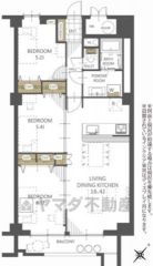 3LDK。LDK広々16.4帖。 各部屋収納付き。 温かい光の差し込むゆとりのある居室をぜひ現地にてご確認くださいませ＾＾