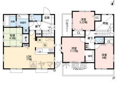 吹抜けお洒落新築物件＾＾折上天井・LDKは明るく開放感のある空間。コミュニケーションがとりやすい対面キッチン