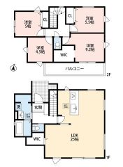 リビングは25帖の開放感あふれる空間です。2階は洋室が4部屋あるので、お子様が大きくなっても安心ですね＾＾