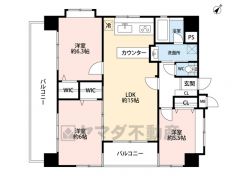 3LDK。角部屋＾＾リビングと全居室2面採光を確保＾＾ 2洋室にWICなど全居室収納付き＾＾ 南東・南西の2面バルコニーで陽当たり＆風通し良好＾＾ 