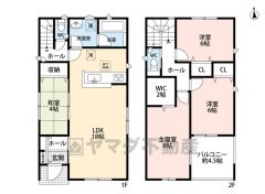 和室含む4LDK＾＾家族間のコミュニケーションがとりやすい、リビング階段を採用＾＾主寝室8帖。WICなど全居室収納付き＾＾南面に幅広のインナーバルコニーあり＾＾