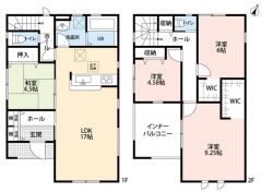 4LDK。2階2洋室にウォークインクローゼットなど収納充実の間取り＾＾