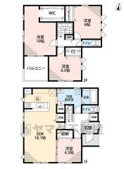 南向き。オールフローリング4LDK。LDK18.1帖＾＾リビング収納＆パントリー付き。ウォークインクローゼット＆玄関＆洗面室など収納充実の間取り＾＾主寝室広々10帖。南面バルコニーで陽当たり良好＾＾ 