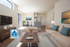 大きな掃き出し窓のあるリビングは、陽光あふれる明るい空間です。ゆったりと寛げる憩いの場となりそうです。CGによるイメージ画像