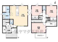 オールフローリング3LDK＾＾LDKは3面採光を確保。リビングダイニングを分けやすいヨコ型LDK＾＾シューズクローク＆ウォークインクローゼット＆ホール収納など収納充実の間取り＾＾南面バルコニー＾＾