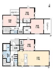 ゆとりある4LDK。全居室収納付き＾＾お荷物の多い方も安心です＾＾寝室、子供部屋、作業部屋、、など様々な用途に分けてお使いいただけます＾＾