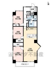 オールフローリング3LDK＾＾約20帖の広々LDK＾＾2洋室にウォークインクローゼットなど全居室収納付き。