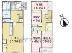 オールフローリング4LDK＾＾LDK16帖＾＾ リビング収納、パントリー、ウォークインクローゼット完備で収納充実。 南面バルコニーで日当たり良好＾＾ 
