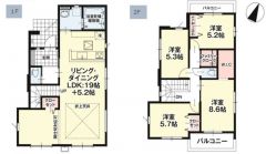 2階サンルーム付き。お洗濯物も良く乾きます。全室2面採光で日当たり良好＾＾