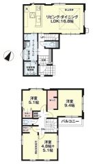 LDKは3面採光の16.8帖、全室2面採光＾＾ 全居室収納・主寝室にWIC付き、すっきり収納可能な間取りです。