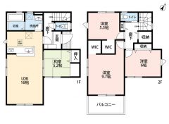 16帖のＬＤＫは、和室と一体化して利用すると約21帖の大空間。普段はリビングとつなげて開放的なスペースとして、来客時には客間としてお使いいただけます。
