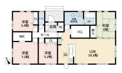 4LDKとファミリークローク。回遊動線で家事がスムーズに行える間取り＾＾