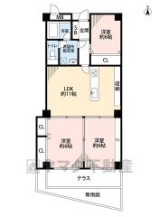 3LDK。テラス＆専用庭付き。南向きで陽当たり良好＾＾全居室ゆとりの6帖以上＆広々とした収納付き。