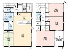 4LDK＾＾和室あり＾＾ 全居室収納あり＾＾ 南東向きの広々インナーバルコニーで陽当たり良好＾＾