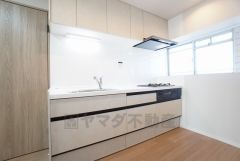 収納も、作業スペースも広々と設けられた使いやすいシステムキッチンです＾＾