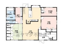 7.2帖の和室含む3LDK。LDK広々24帖＾＾