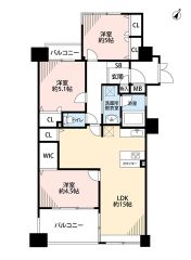 リビング収納・全居室収納付き。明るい光が差し込む2面バルコニー。南東側バルコニーは陽当たり良好。お洗濯物にも＾＾