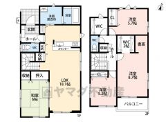 和室広々6帖。2階にWIC2部屋、書庫付き＾＾全居室にはたっぷり収納できるクローゼットを設置しています。