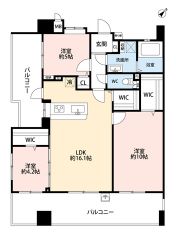 ペット飼育可（細則有）3LDK。3WIC、全居室収納付きなど収納充実＾＾ 角地で開放感たっぷり、2面バルコニーで使い勝手の良い住まい。