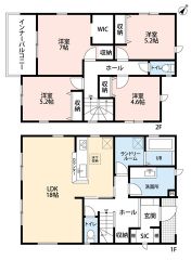 4LDK。南西向き。LDK18帖。ランドリールームあり＾＾洗面脱衣別設計。主寝室にウォークインクローゼットなど全居室収納付き。玄関に広々シューズクローク付き＾＾