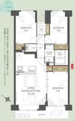 3LDK。お掃除しやすいオールフローリング＾＾南西向きで陽当たり良好＾＾ リビング収納＆全居室収納スペースを確保。オートロック完備で防犯面も安心です＾＾