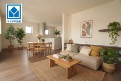 家具はイメージです。 温かみのある雰囲気と、キッチンでの作業性を兼ね備え、家族の笑顔あふれる団らんのひと時をお過ごしいただける設計になっています。