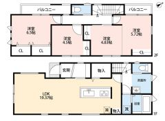 3LDK＾＾LDK19.37帖＾＾全居室収納有＾＾