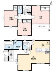 3LDK。南東向き＾＾LDK17.5帖＾＾家族間コミュニケーションの取りやすいリビング階段を採用。南東バルコニーで陽当たり良好＾＾