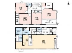 南向き＾＾4LDK＾＾洗面所と脱衣所を独立させプライバシー確保。主寝室にはWIC完備。南面バルコニーで陽当たり良好＾＾