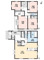 4LDK＾＾LDK16.7帖＾＾全居室収納有＾＾SIC、WIC有＾＾食器洗浄乾燥機付きシステムキッチンなど設備充実＾＾